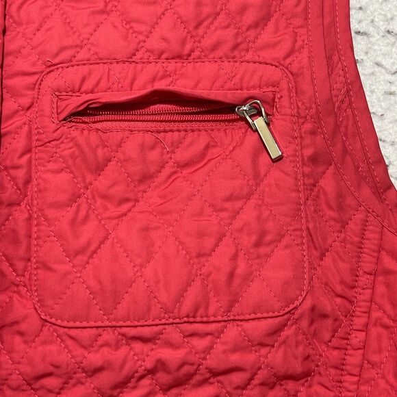 Talbots Women’s Petites Small Quilted Full Zip Vest Lightweight Hot Pink Jacket - Picture 6 of 11